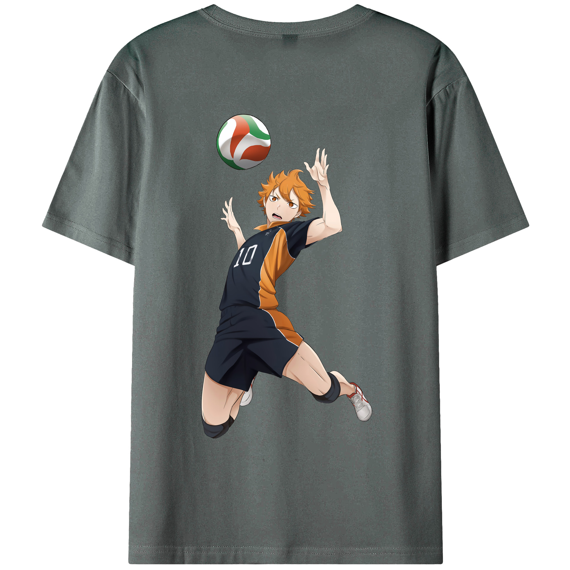 （画像用） ハイキュー!! Haikyu!! 綿100％ メンズ半袖Tシャツ（バックプリント） 通気性